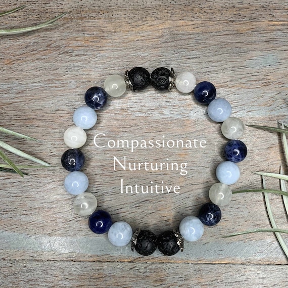 Scorpio Moonstone Healing Crystal Bracelet Cancer Water Sign Gemstones Aquamarine Aromatherapy Bracelet Sodalite Healing Crystal Moonstone