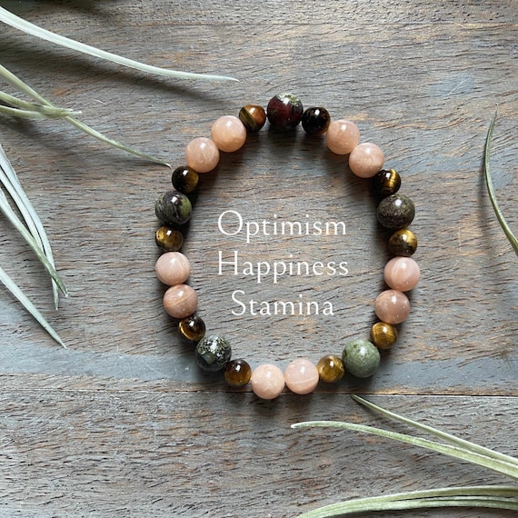 Genuine Leo - Sun Astrology Healing Crystal Gemstone Bracelet, Optimism, Stamina, Happiness , Sunstone, Dragons Blood Jasper, Tiger Eye,