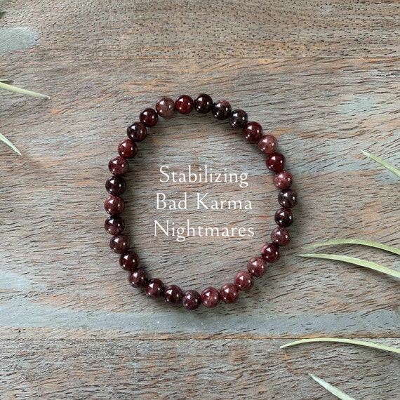 Genuine Red Garnet Healing Crystal Gemstone Bracelet 6mm, Grounding, Protection, Release Bad Karma, Stabilizing, January Birthstone,