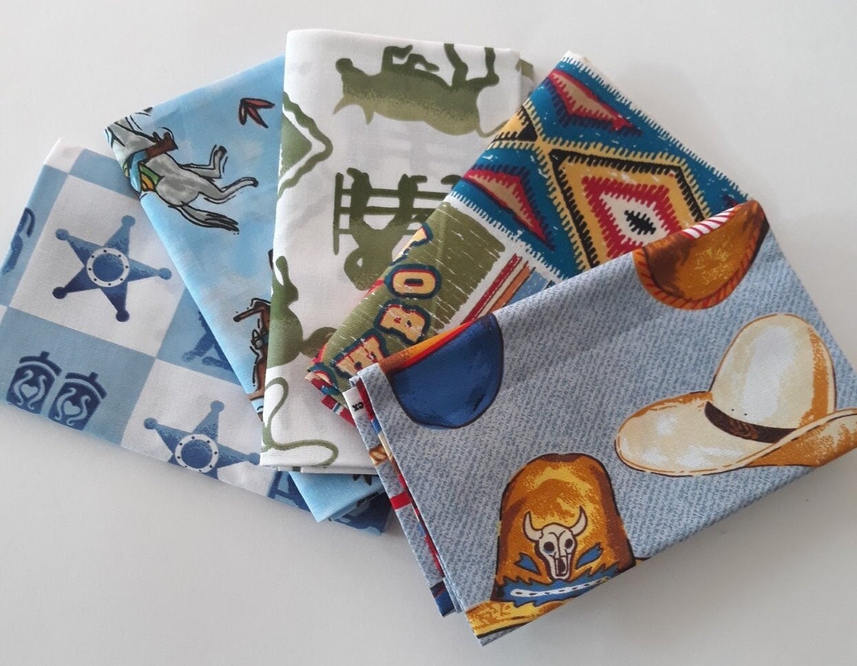 Fat Quarters Western Fabric A Set of 5 Bundle Cowboy Etsy