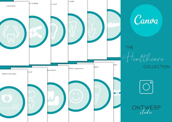 12 Instagram Highlight Templates Canva Dental Templates Etsy