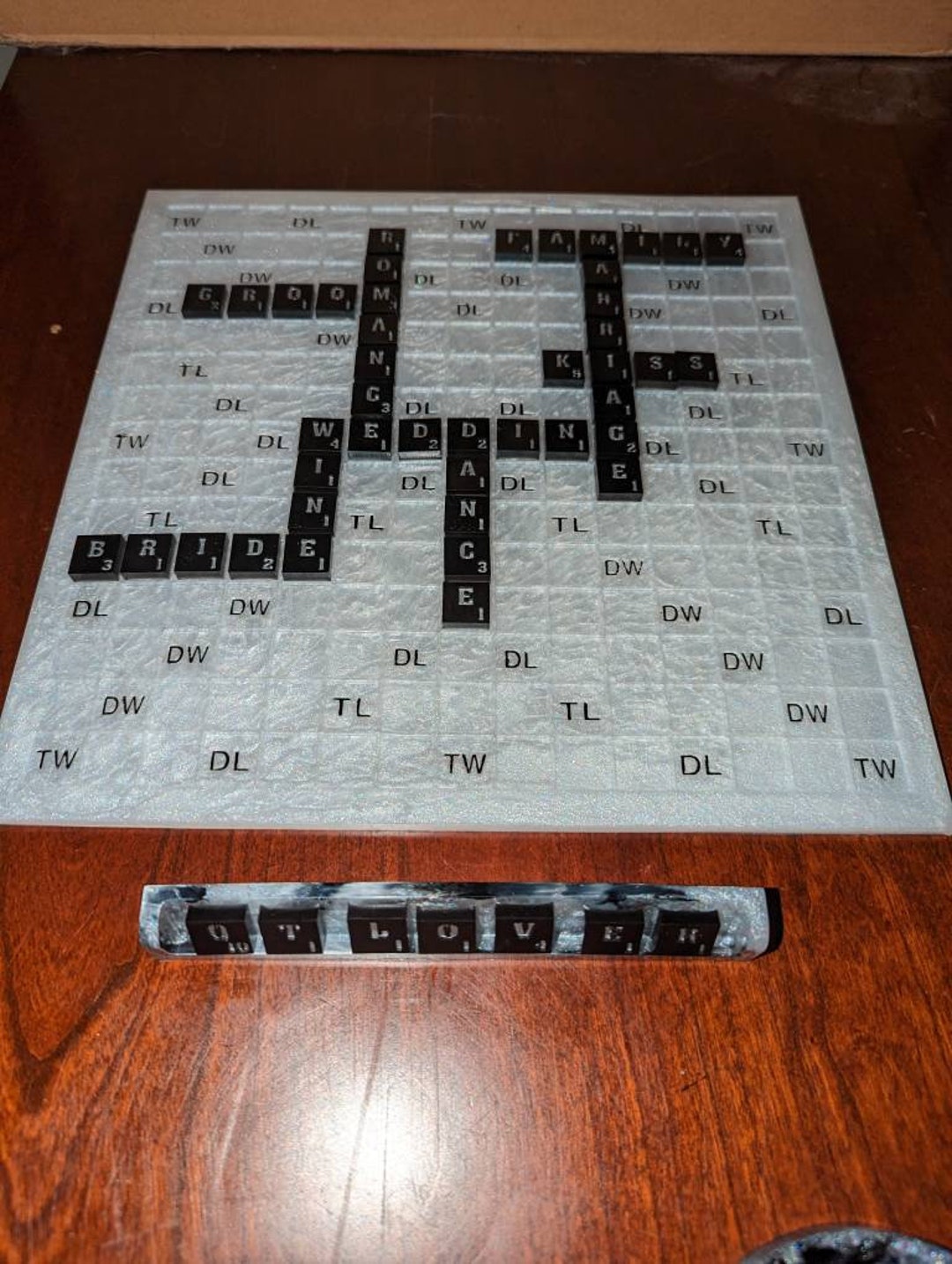 Epoxy Resin Scrabble / Homemade Scrabble Board / Scrabble / Etsy