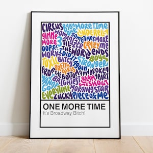 Once Upon A One More Time Broadway Musical Handlettered Color Swatch Art Print Poster