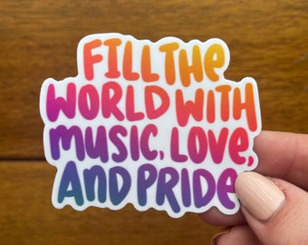 Music Love and Pride | Broadway Musical Handlettered Vinyl Sticker