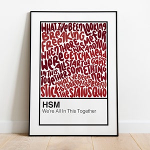 High School Musical DCOM Handlettered Color Swatch Art Print Poster