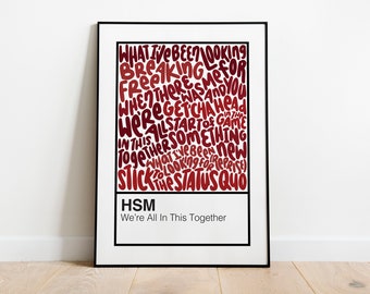 High School Musical DCOM Handlettered Color Swatch Art Print Poster