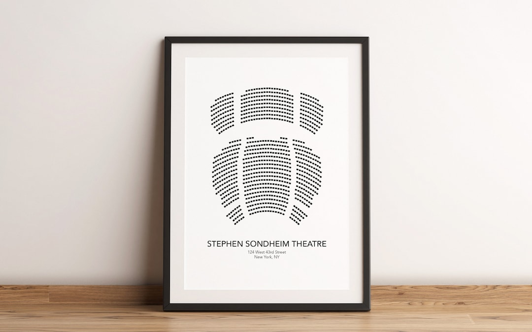 Stephen Sondheim Theatre Broadway Seating Chart Map Art Print Poster Etsy