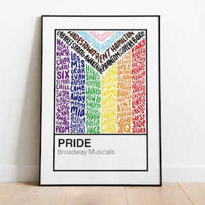 Pride Broadway Musicals Handlettered Color Swatch Art Print Poster