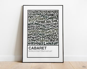 Cabaret Broadway Musical Handlettered Color Swatch Art Print Poster