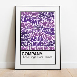 Company Broadway Musical Handlettered Color Swatch Art Print Poster