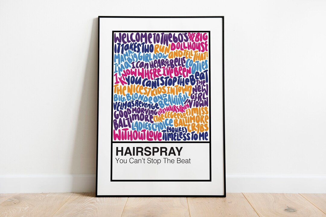 Hairspray Broadway Musical Handlettered Color Swatch Art Print Poster