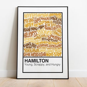 Hamilton Act 1 Broadway Musical Handlettered Color Swatch Art Print Poster