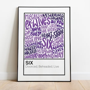 Six Broadway Musical Handlettered Color Swatch Art Print Poster