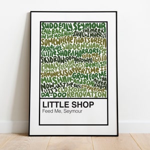 Little Shop of Horrors Broadway Musical Handlettered Color Swatch Art Print Poster