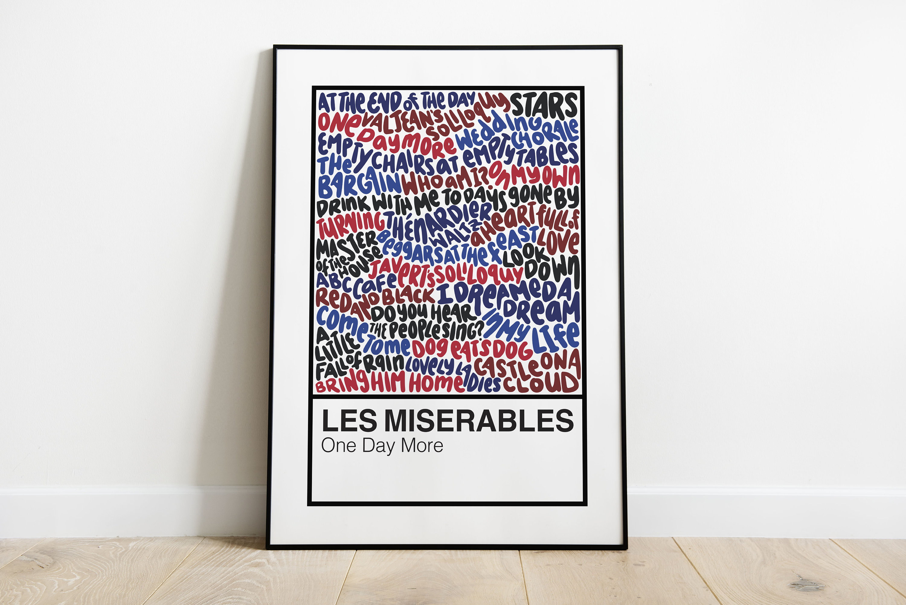 Miserable Color Les Miserables Broadway Musical Handlettered Color Swatch Art Print ...