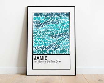 Jeder spricht über Jamie West End Musical Handlettered Color Swatch Kunstdruck Poster