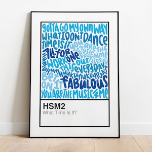High School Musical 2 DCOM Handlettered Color Swatch Art Print Poster