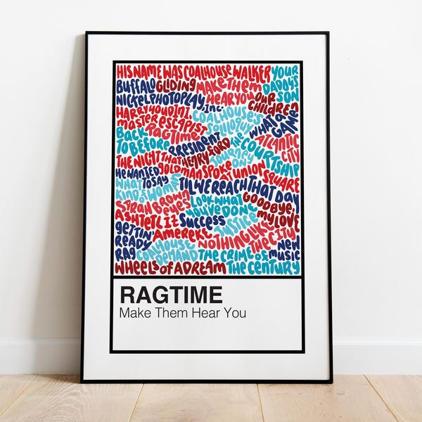 Ragtime Broadway Musical Handlettered Color Swatch Art Print Poster