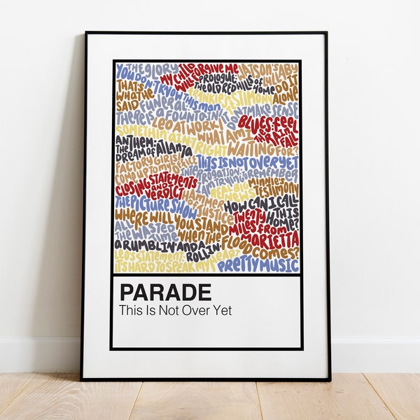 Parade Broadway Musical Handlettered Color Swatch Kunstdruck Poster