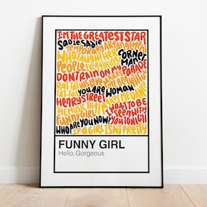 Funny Girl Broadway Musical Handlettered Color Swatch Art Print Poster