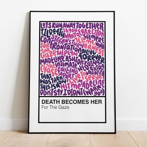 Death Becomes Her Broadway Musical Handlettered Color Swatch Art Print Poster