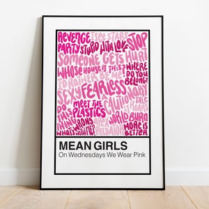 Mean Girls Broadway Musical Handlettered Color Swatch Art Print Poster