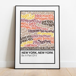 New York, New York Broadway Musical Handlettered Color Swatch Art Print Poster