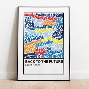 Back To The Future Broadway Musical Handlettered Color Swatch Art Print Poster