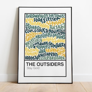 The Outsiders Broadway Musical Handlettered Color Swatch Art Print Poster