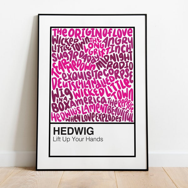 Hedwig and the Angry Inch Broadway Musical Handlettered Color Swatch Art Print Poster