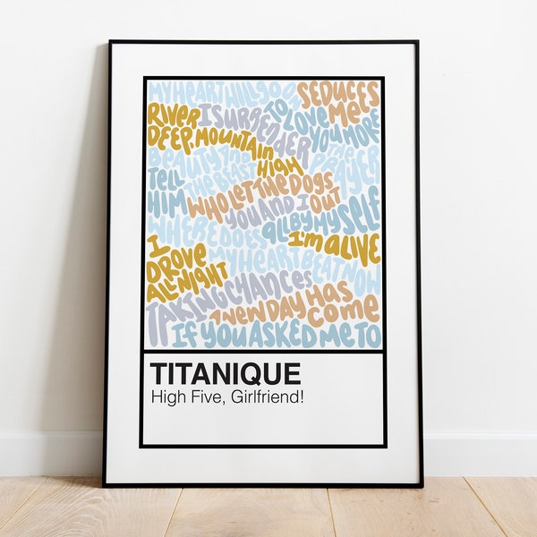 Titanique Off-Broadway Musical Handlettered Color Swatch Art Print Poster