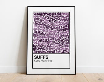 Suffs Broadway Musical Handlettered Color Swatch Art Print Poster