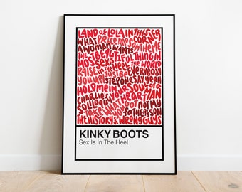 Kinky Boots Broadway Musical Handlettered Color Swatch Art Print Poster