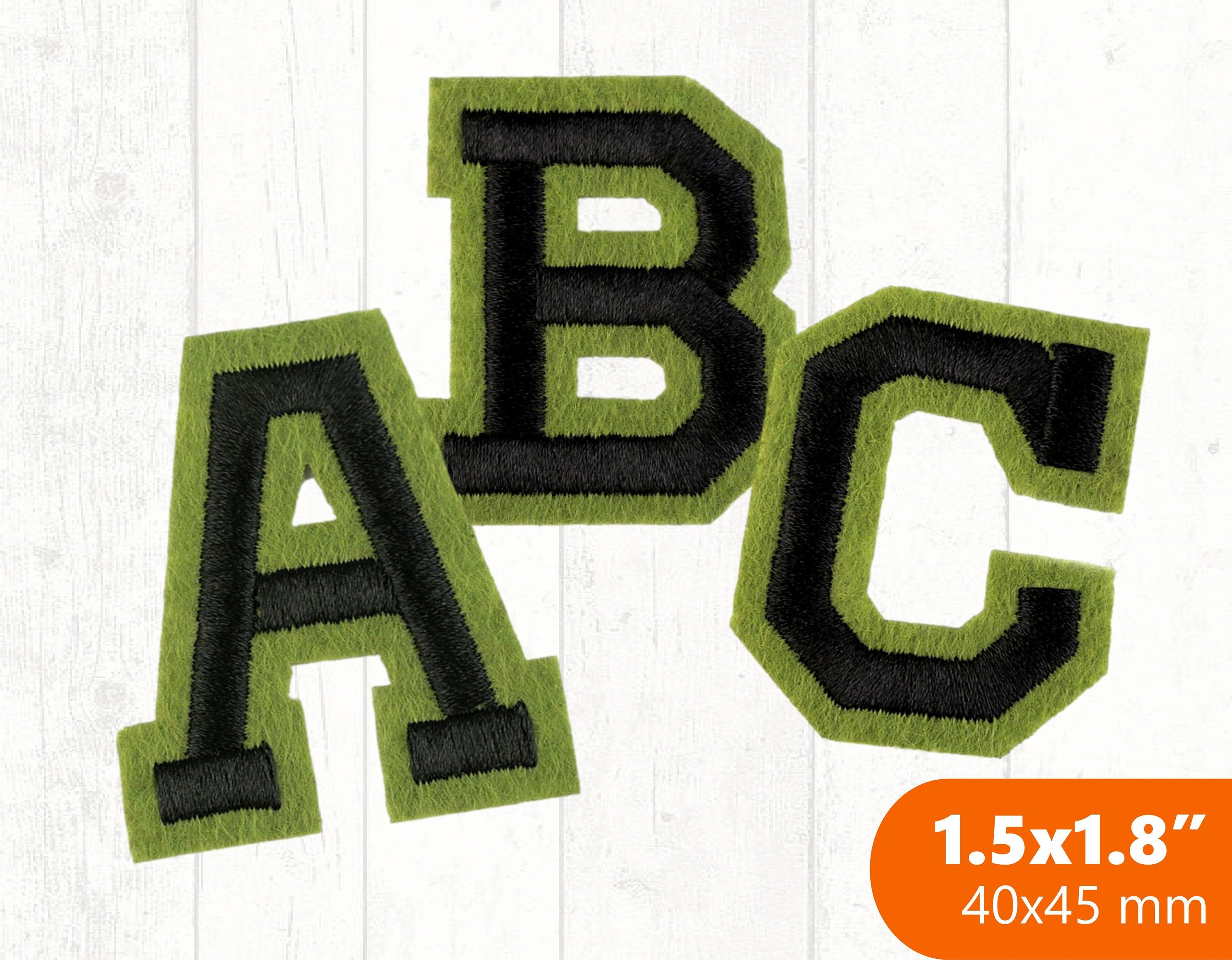 Green Letter Patch Iron On Alphabet Iron On Patch Capital Etsy