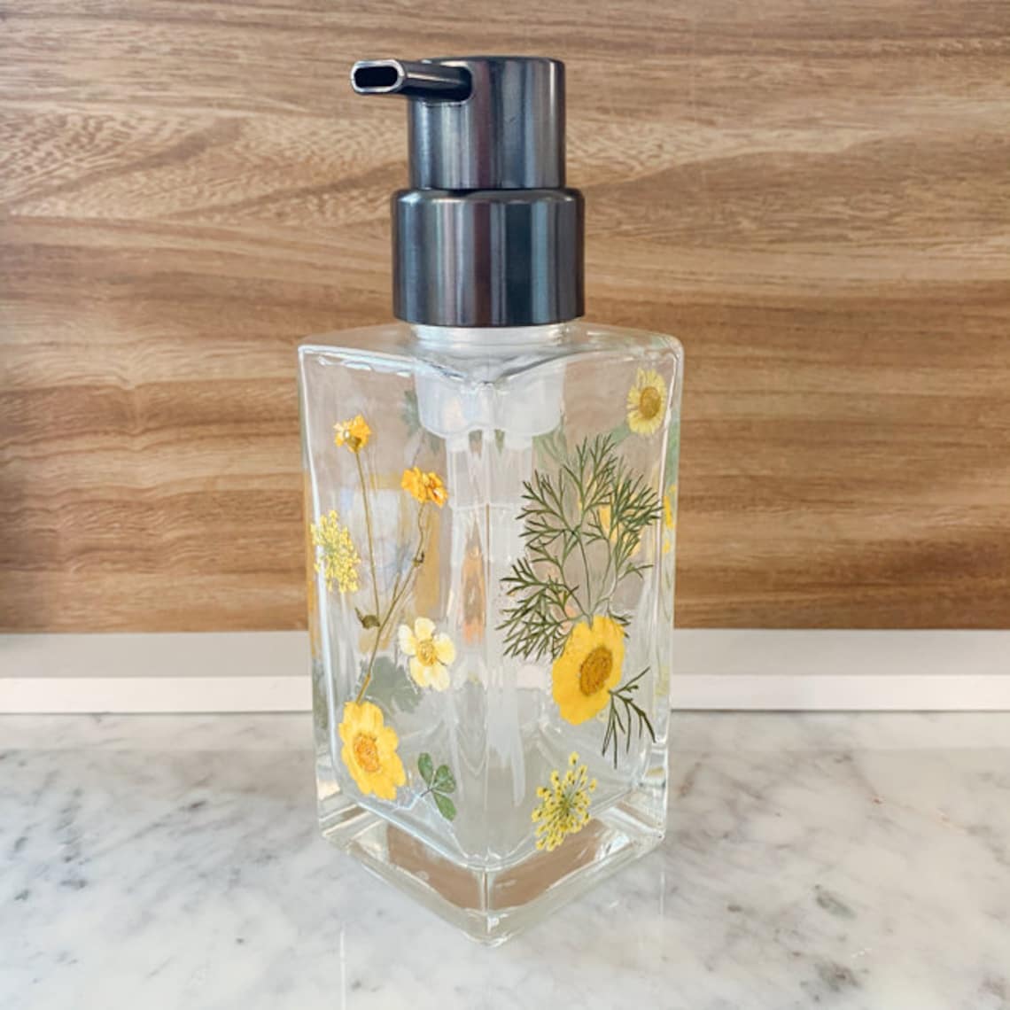 Foaming Hand Soap Dispenser With Real Dried Flowers Etsy