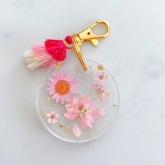 Resin flower best sale keychain