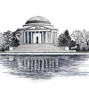 ART PRINT - The Jefferson Memorial - Washington DC - Monuments and Memorials **in stock**