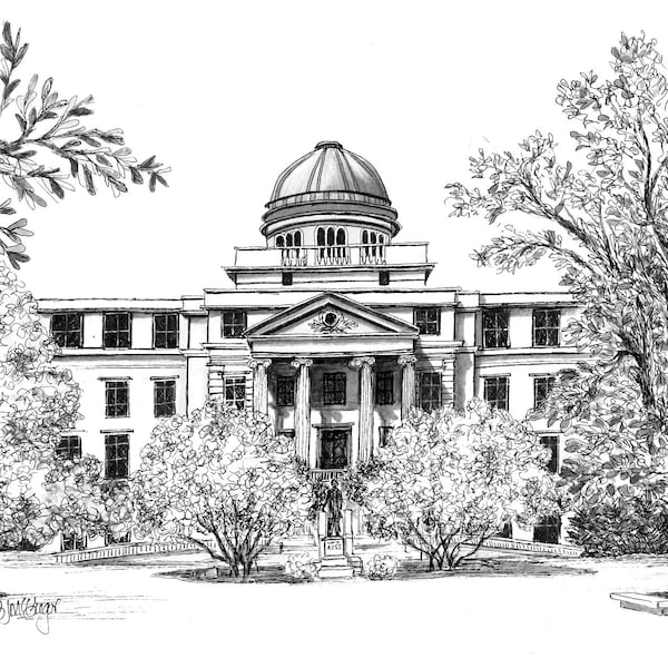 ART PRINT - Texas A&M - The Academics Building - College Station, TX /Perfect gift for students, graduates and alumni / Gig "Em **in stock**