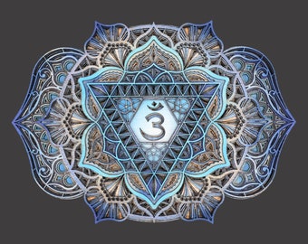 Third Eye (6th) Layered Chakra Mandala - Ajna