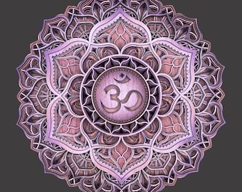 Crown (7th) Layered Chakra Mandala - Anahata