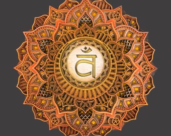 Sacral (2nd) Layered Chakra Mandala - Svadhishthana