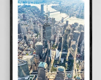 NYC World Trade Center Fine Art Print: Manhattan Aerial Landscape
