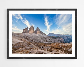 Dolomites Photography Print: Tre Cime di Lavaredo Fine Art