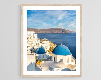 Santorini Domes Print: Greek Island Photography, Framed Artwork