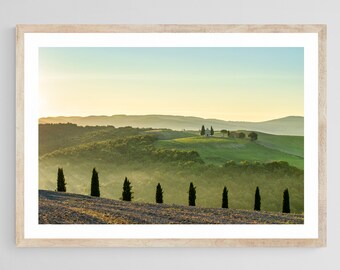 Tuscany Wall Art Print, Italian Landscape Photography, Warm Neutral Decor, Mediterranean Home Aesthetic, Rustic Country Wall Art