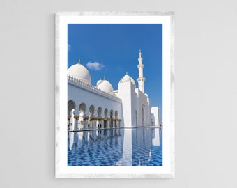 Grand Mosque, Abu Dhabi Print: Travel Photography, Framed Artwork