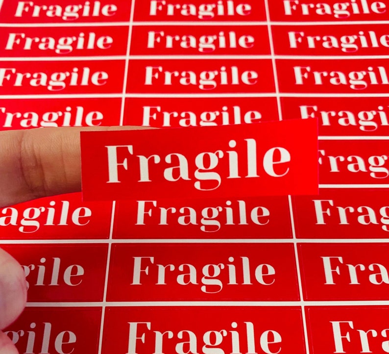Red Fragile Stickers Fragile Sticker Sheet Small Business Etsy