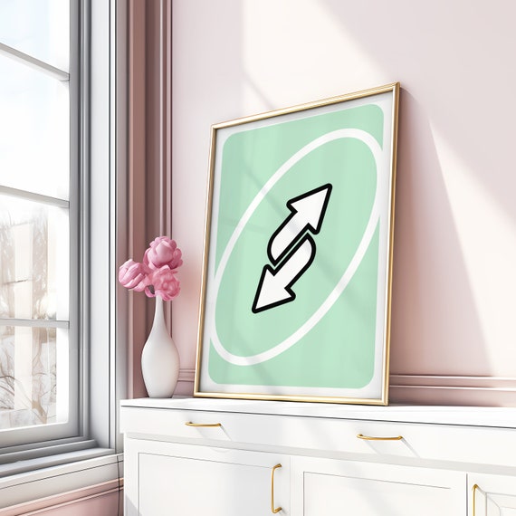 Pastel Green Uno Reverse Card | Greeting Card