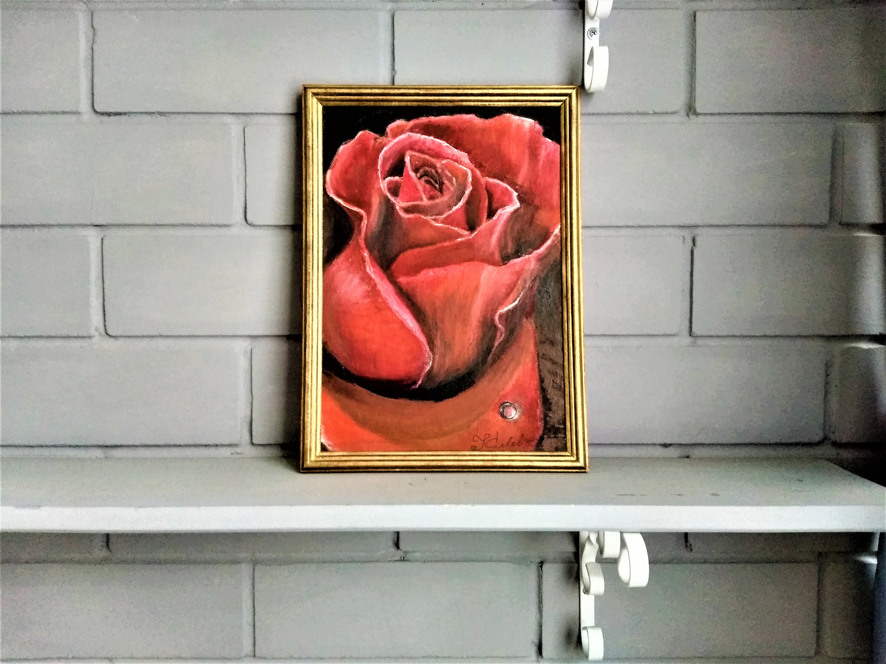 Rote Rose Florales Wohndekor Blumen Wandkunst Geschenkidee | Etsy