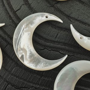 Moon Beads Mother Of Pearl Charms Crescent Moon For Hand Made Jewelry Making Hand Carved Natural Shell Earring Making Organic Pearl